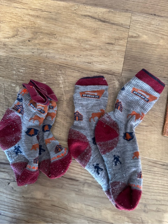 Smartwool Other - Smartwool Gray Socks with Red and Orange Outdoor Motifs